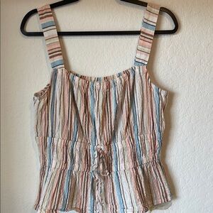 Striped Multicolor Cotton Women's Top